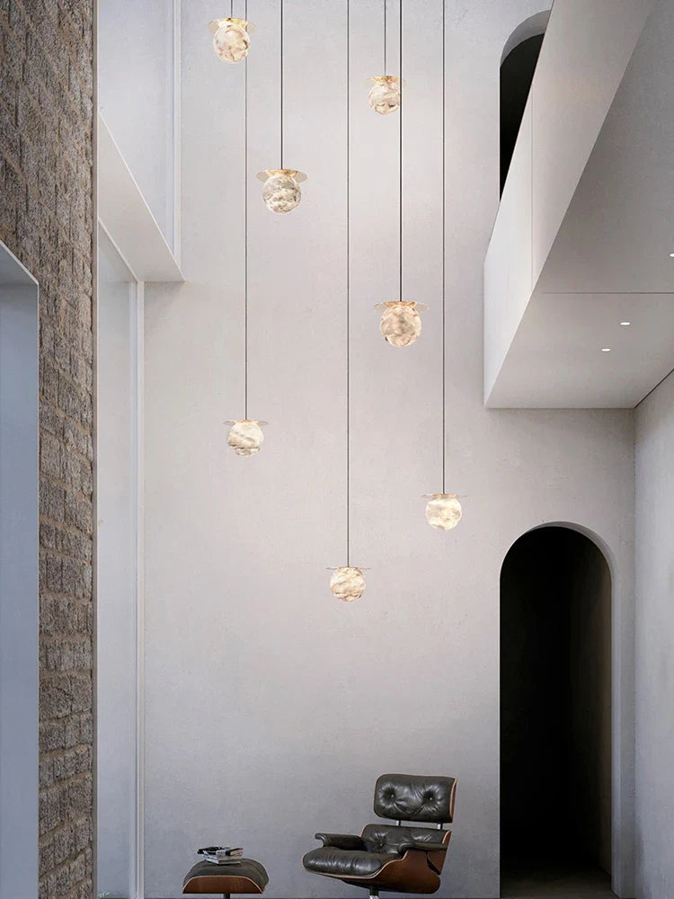 Afralia™ Round Lucite Ball Pendant Light-Ceiling Adjustable Living Room Fixture