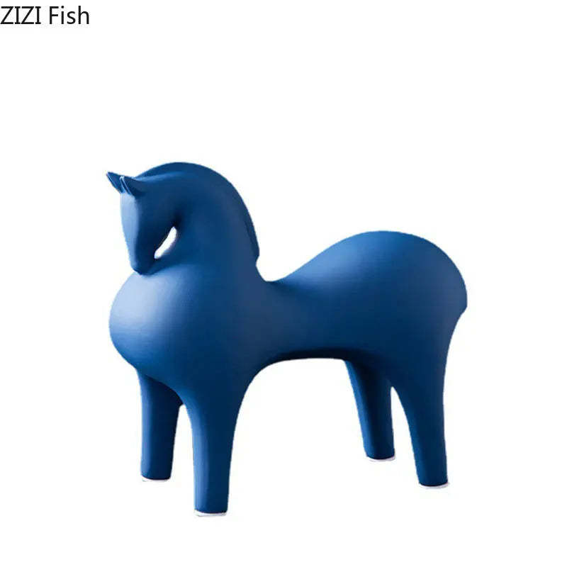 Afralia™ Abstract Ceramic Horse Sculpture Decorative Figurine