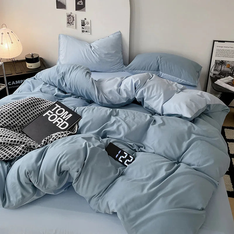 Afralia™ Cotton Bed Sets Comforter Cover Set with Corner Ties