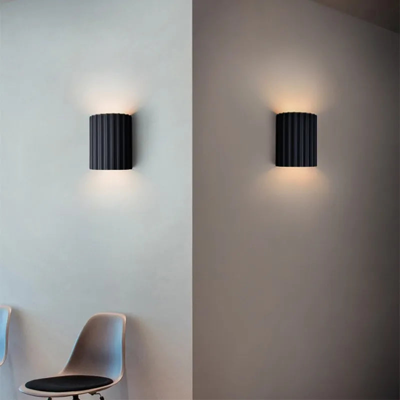 Afralia™ Nordic Macaron Stripe LED Wall Lamp for Stylish Home Illumination