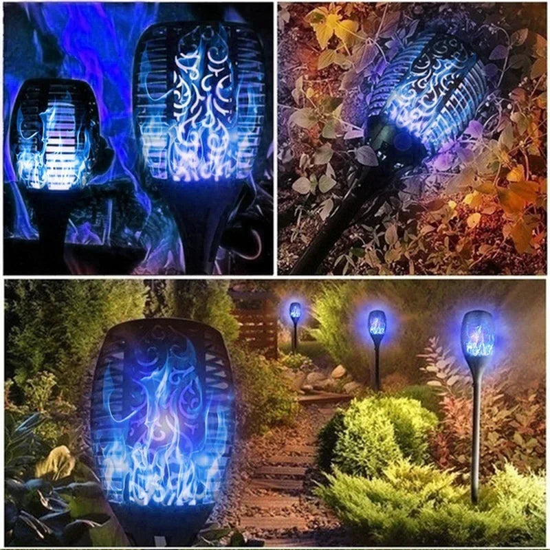 Afralia™ Solar Flame Torch Lights - Waterproof Outdoor Garden Decoration - 5 Color Options