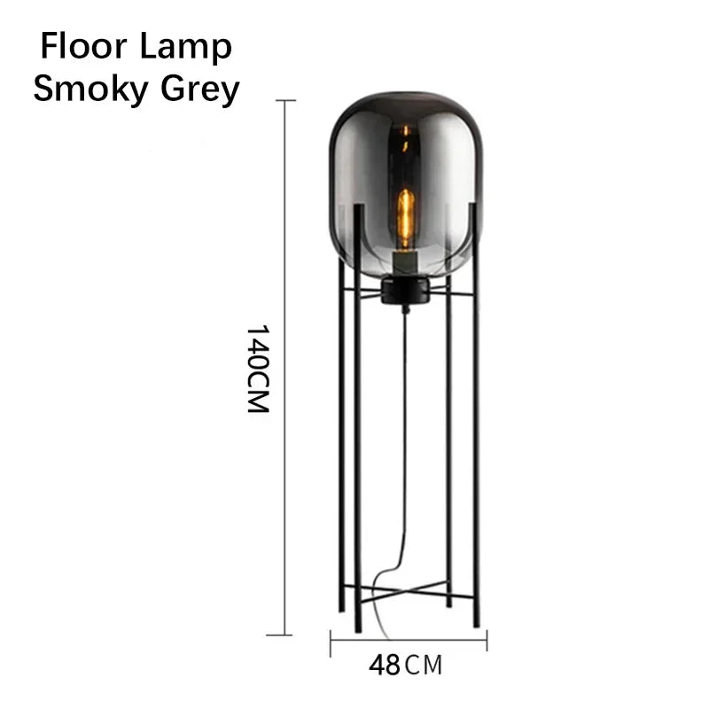 Afralia™ Modern Glass LED Floor Lamp for Living Room, Bedroom, Dining, and Home Decor