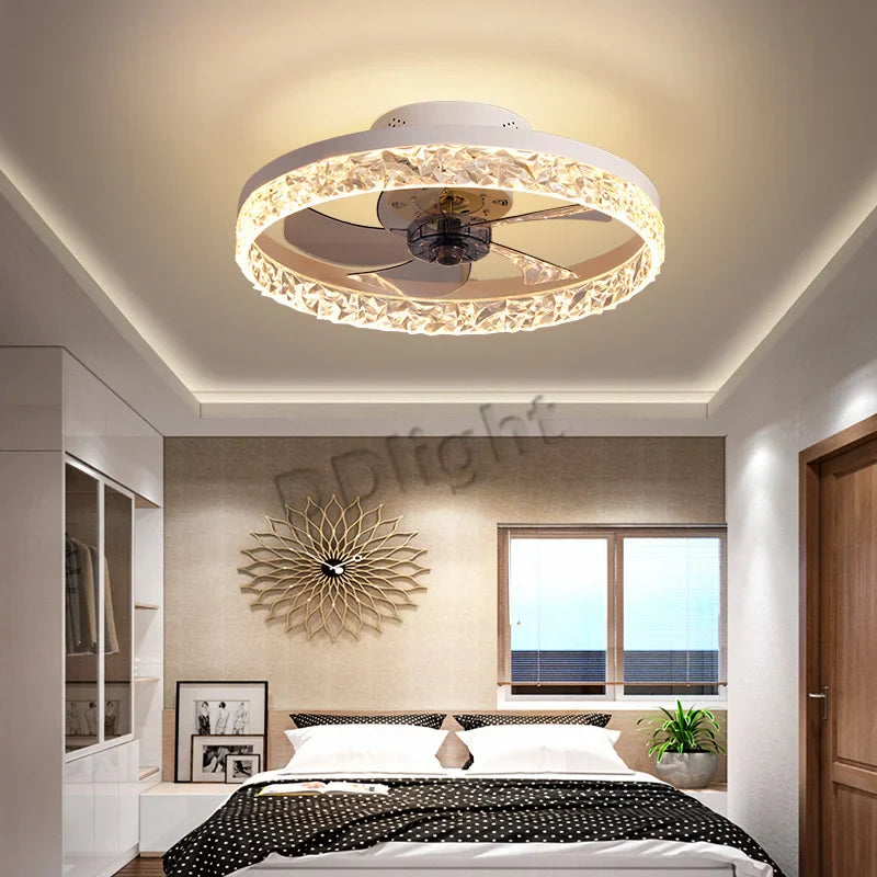 Afralia™ Smart LED Ceiling Fan Lights with Remote Control for Modern Bedroom Decor