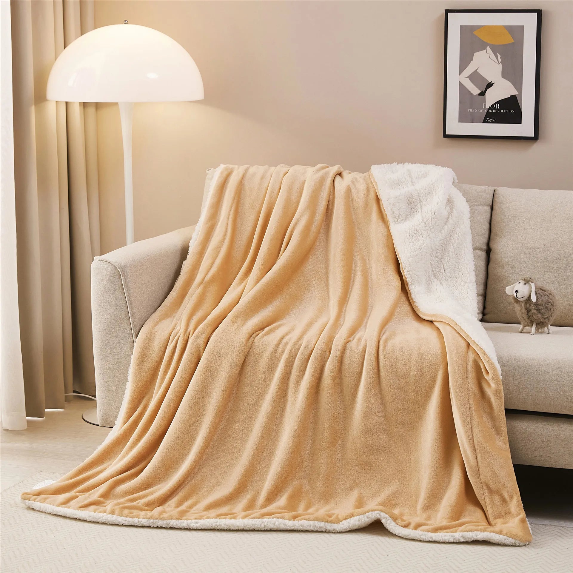 Afralia™ Cozy Sherpa Twin Blanket - Reversible Fleece and Velvet Plush Warm Winter Bed Throw