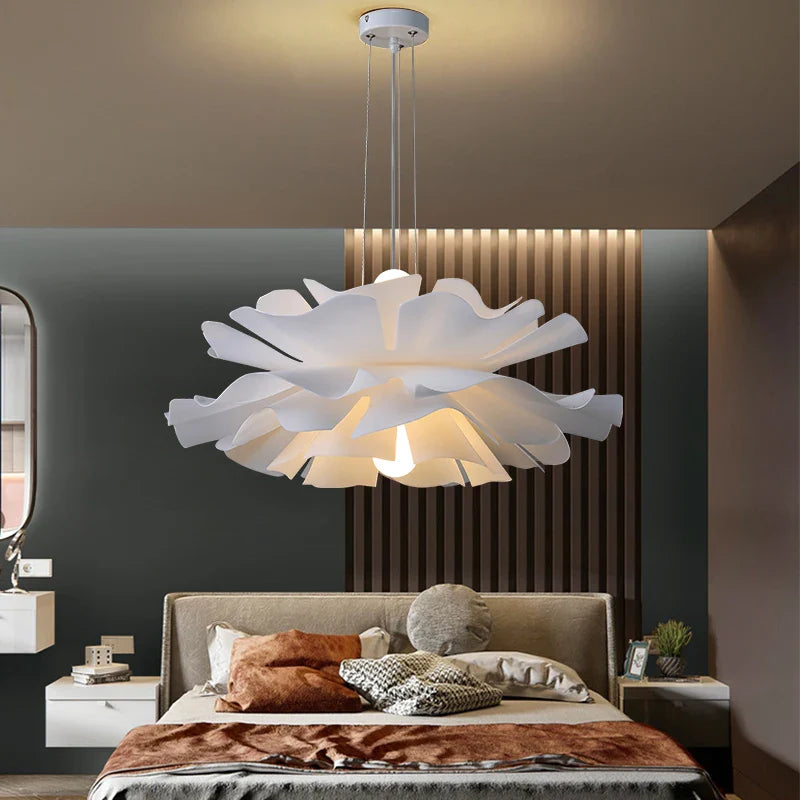 Afralia™ Love Me Not Chandelier: Simple White Flower Lamp for Bedroom or Kitchen