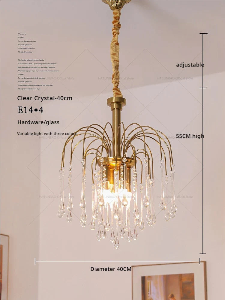 Afralia™ Vintage Crystal Glass Chandelier for Living Room, Dining Room, and Bedroom