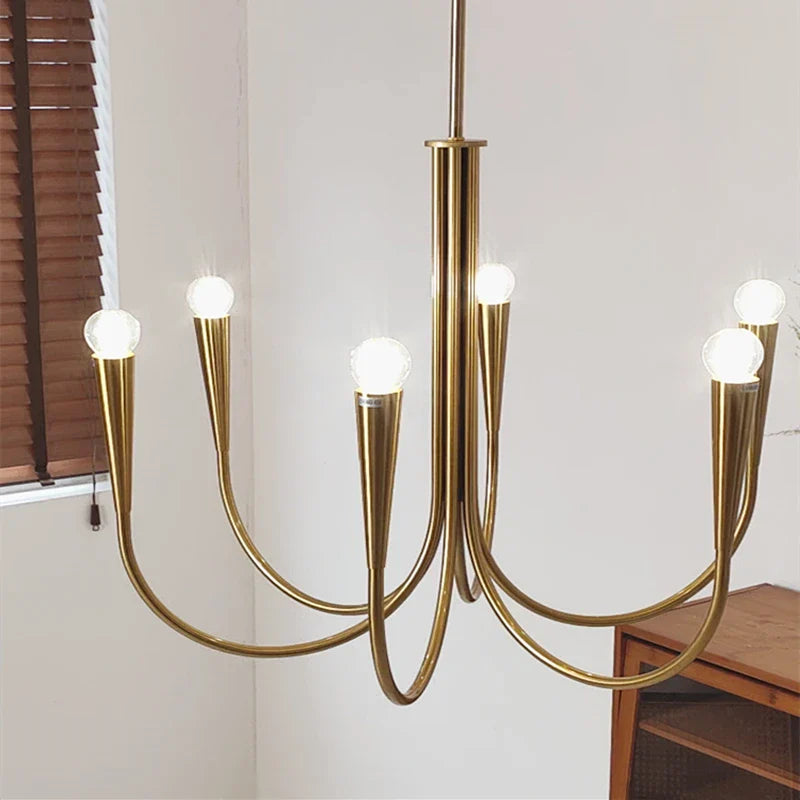 Afralia™ Nordic Luxe Chandelier Living Dining Room Ceiling Pendant Light Black/Gold Kitchen LED