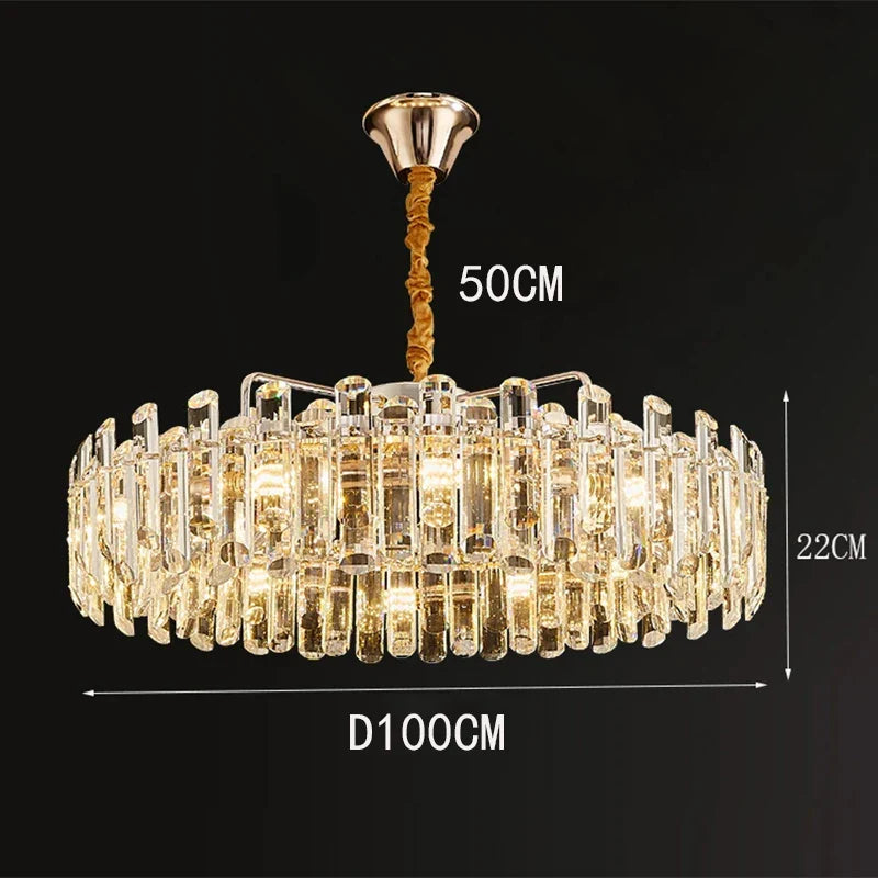 Afralia™ Crystal Chandelier Pendant Light for Living Room Dining Room Ceiling Lighting