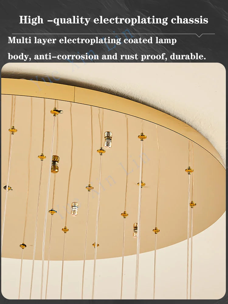 Afralia™ Luxury Modern Crystal Chandelier for Living Room, Villa, Duplex - Golden Staircase Floor Lamp