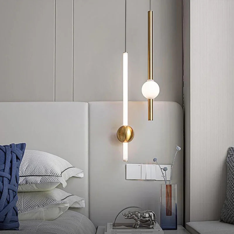Afralia™ Glass Rod Pendant Light - Modern Long Hanging Lamp for Living Room, Bedroom & Shop