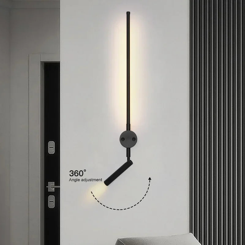 Afralia™ Black LED Wall Lamp for Bedroom Living Room Stairs Dining Hallways
