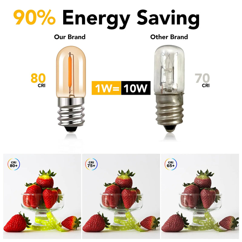 Afralia™ Retro Gold Tint Tubular Mini LED Bulb for Salt Lamp E12 E14 Dimmable