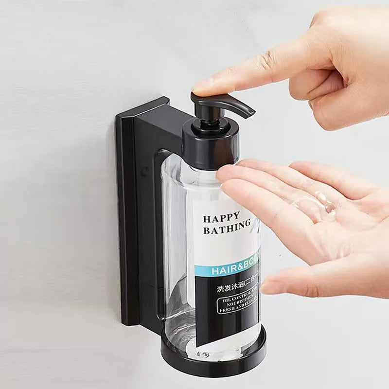 Afralia™ Amber Soap Dispenser & Shampoo Bottles Set for Drill-Free Bathroom Storage