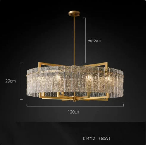 Afralia™ Copper Round Rectangular Hanging Pendant Light for Foyer Dinning Room