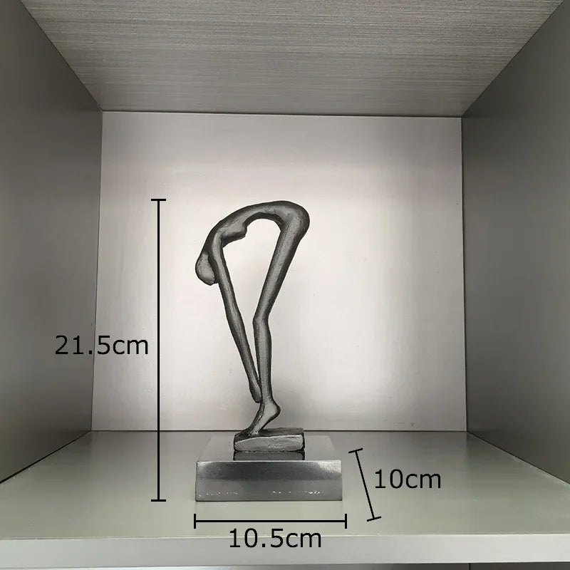 Afralia™ Gymnast Statue Desk Ornament Metal Sculpture Room Decor