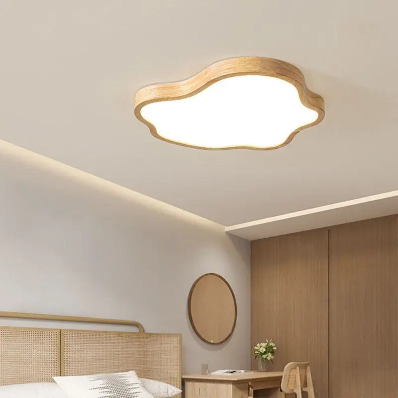 Afralia™ Nordic Wooden Ceiling Light: Modern Cloud Lamps for Bedroom, Living Room, Hall, Hotel