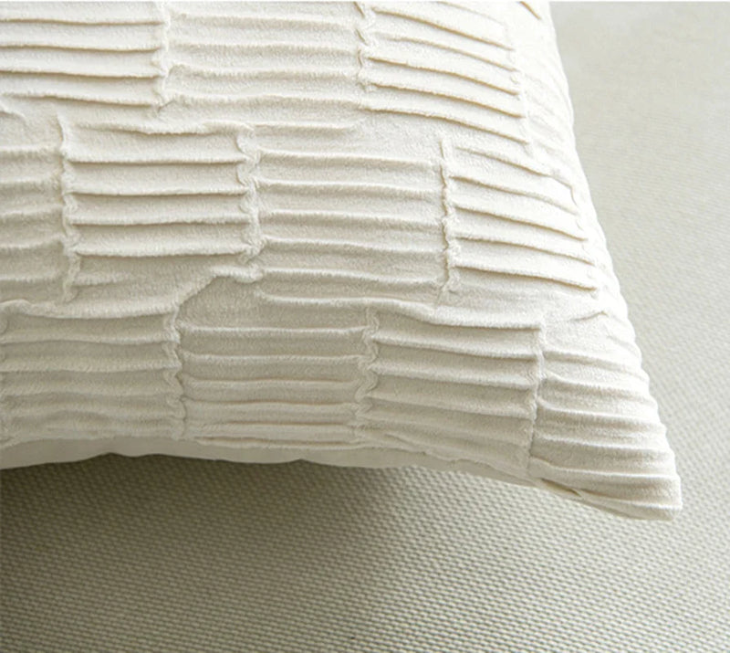 Afralia™ Spring Velvet Pleated Cushion Cover 45*45: Modern Simple Line Pillowcase Home Decor.