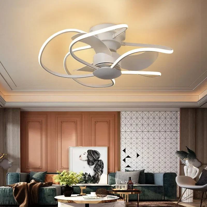 Afralia™ Smart Ceiling Lamp Fan Remote Control Dimmable Color Changing