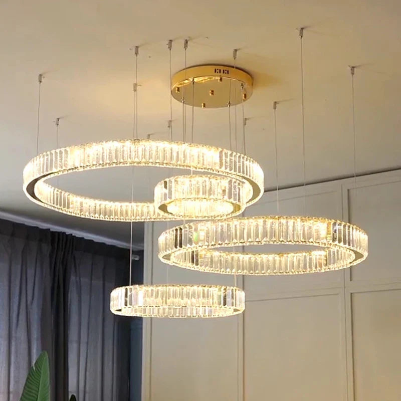 Afralia™ Crystal LED Ceiling Chandelier for Living Room & Bedroom Lighting