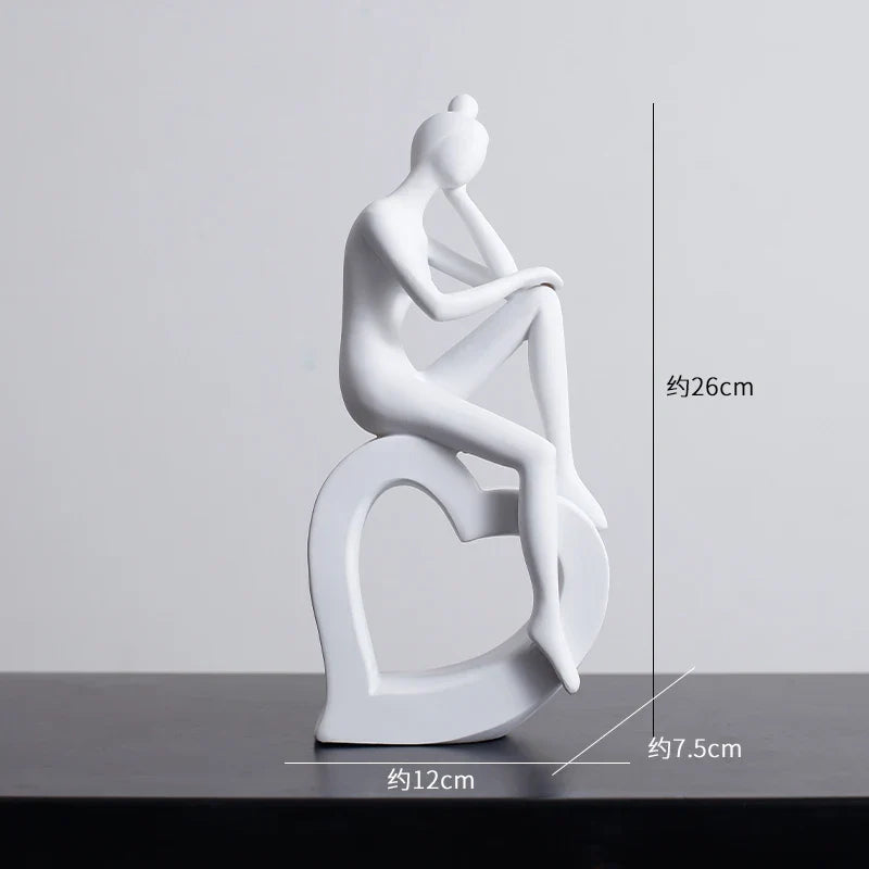 Afralia™ Abstract Resin Sculpture Modern Desk Decoration Minimalist Figures Ornaments