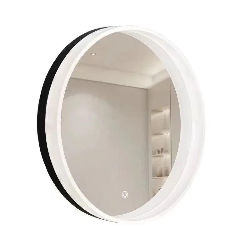 Afralia™ Smart Defog Round Makeup Mirror with Shelf for Modern Bathroom