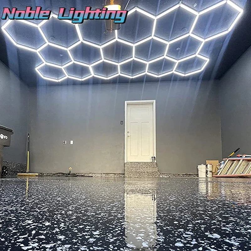 Afralia™ Aluminum Housing Hexagon LED Light Bar Detailing Light 5X12M Honeycomb Ceiling Lamp