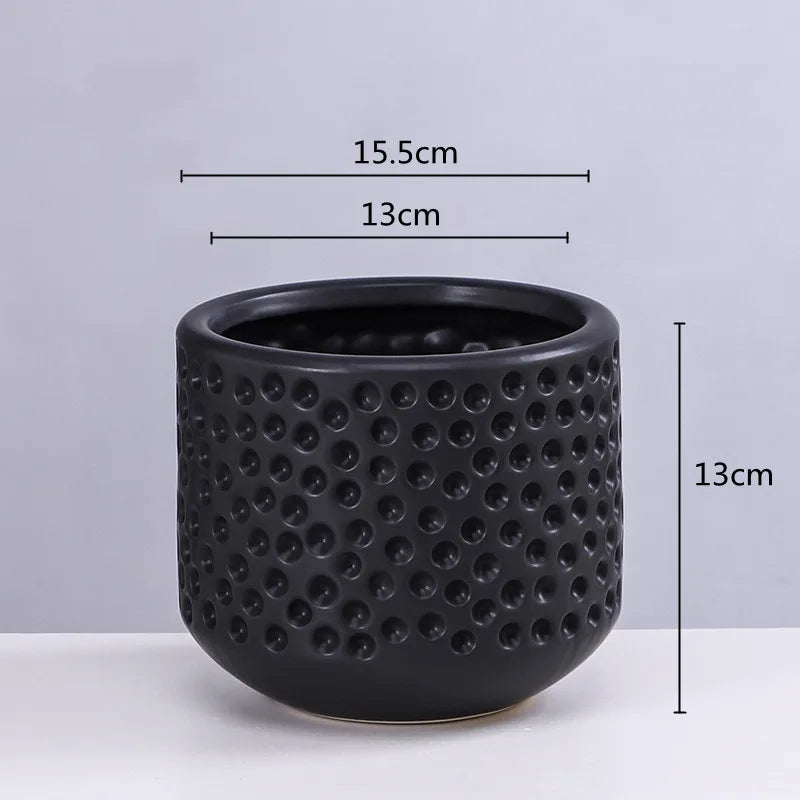 Afralia™ Gold Ceramic Flower Pot Succulent Vase Terrarium Plant Pots for Home Balcony Decor