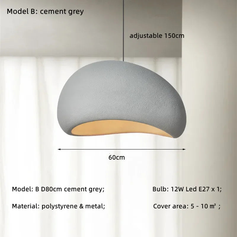 Afralia™ Nordic Wabi Sabi E27 LED Pendant Light for Minimalist Loft Ambiance