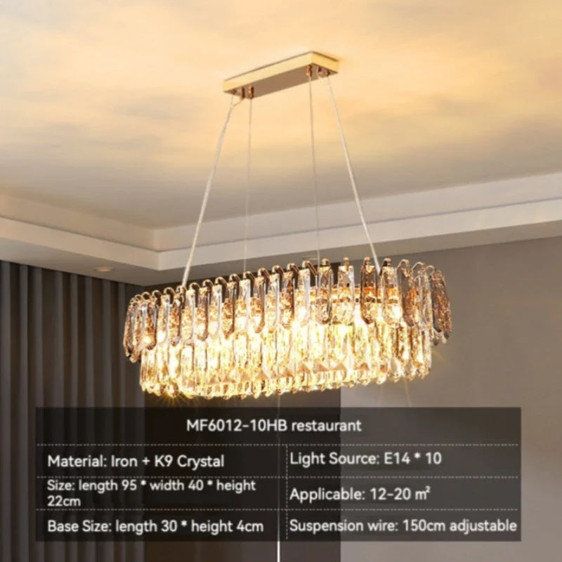 Afralia™ Gold Crystal Chandelier: Luxury Lighting for Dining Living Bedroom Kitchen Island