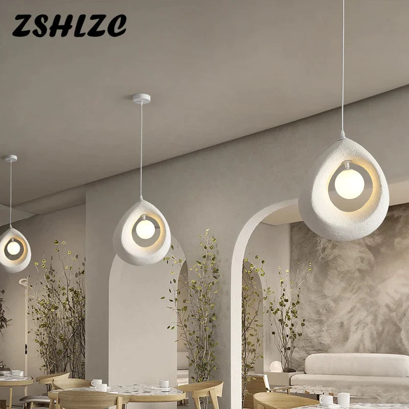 Afralia™ Wabi Sabi LED Pendant Light: Living Room Dining Room Chandeliers for Kitchen, Restaurant, Bar.