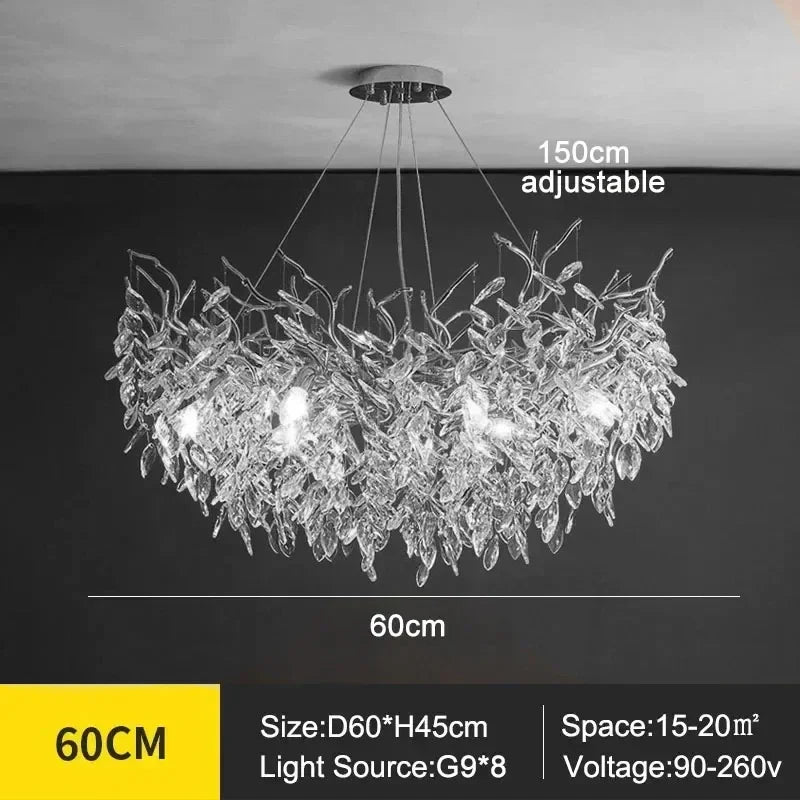 Afralia™ Crystal Branches Ceiling Chandelier LED Pendant Lights for Living Dining Bedroom
