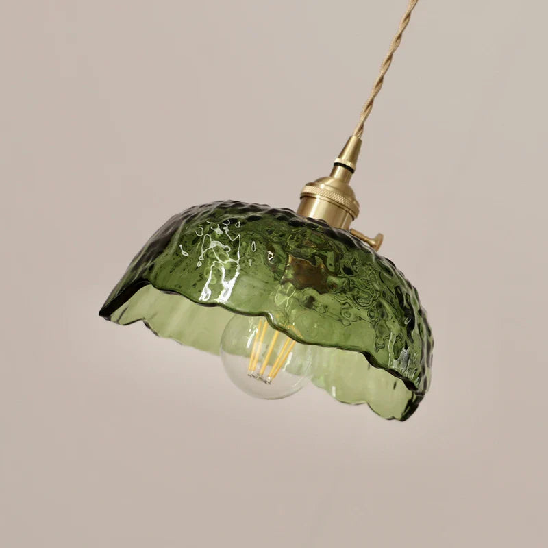Afralia™ Nordic Green Glass LED Hanging Lamp Indoor Lighting Pendant Light