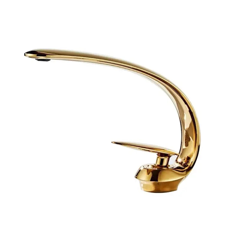 Afralia™ Rose Gold Basin Faucet with Single Handle for Bathroom Sink