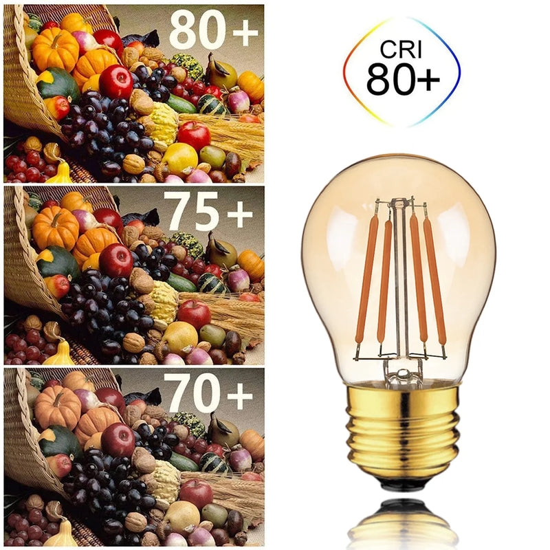 Afralia™ 4W Dimmable LED Filament Bulb E27 Base Amber Glass Vintage Antique Light