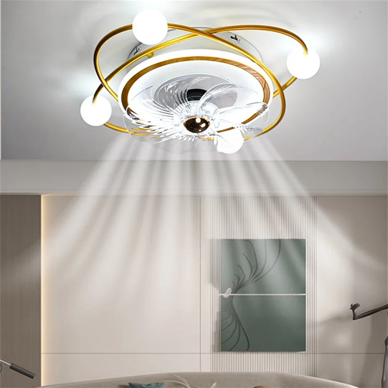 Afralia™ Nordic Ceiling Fan Light with Remote Control - 6 Fan Speeds