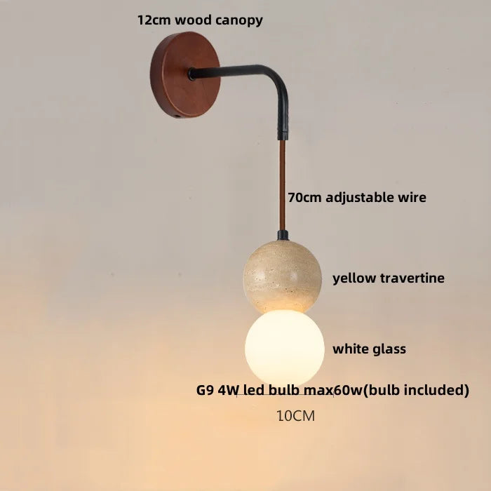 Afralia™ LED White Glass Wall Light Fixture Modern Pull Chain Switch Bedside Sconce