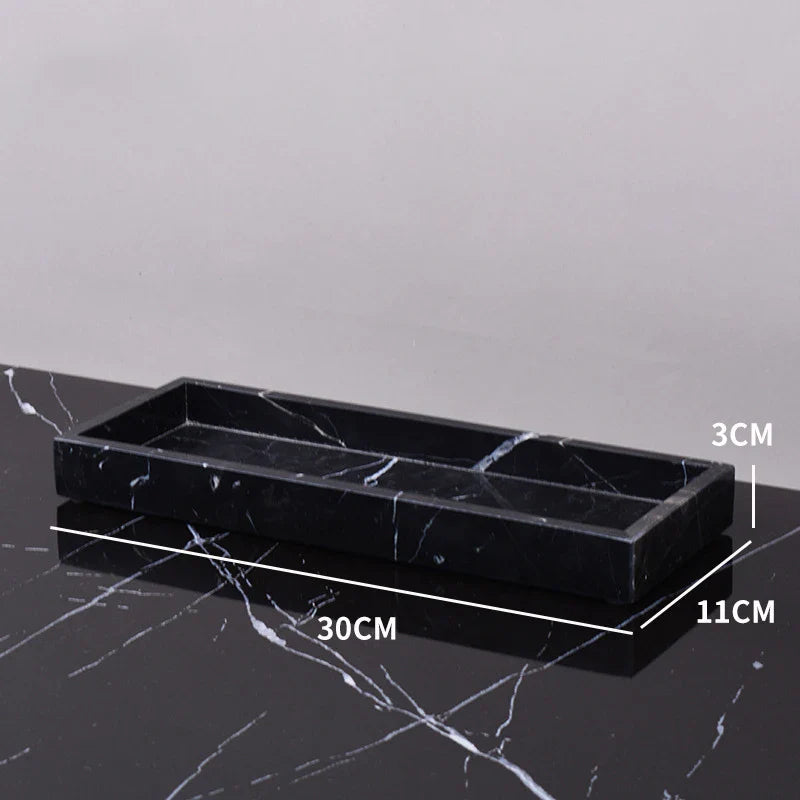 Afralia™ Marble Bathroom Accessories Set Electric Toothbrush Holder Glass Cup Tray
