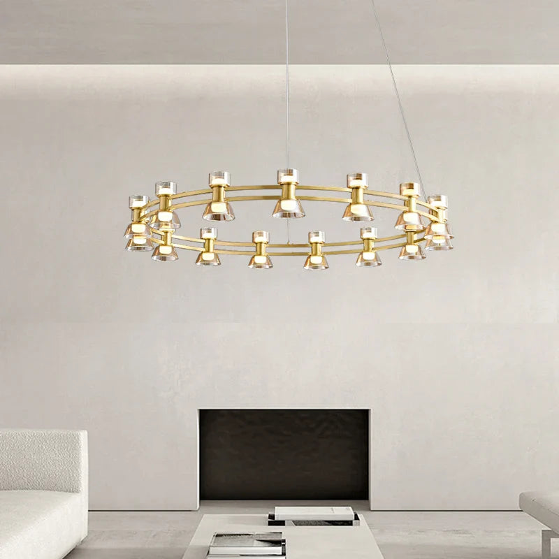 Afralia™ Copper Ring Pendant Lamp for Modern Luxury Living Room, Bedroom, Restaurant, Bar & Home Decor.