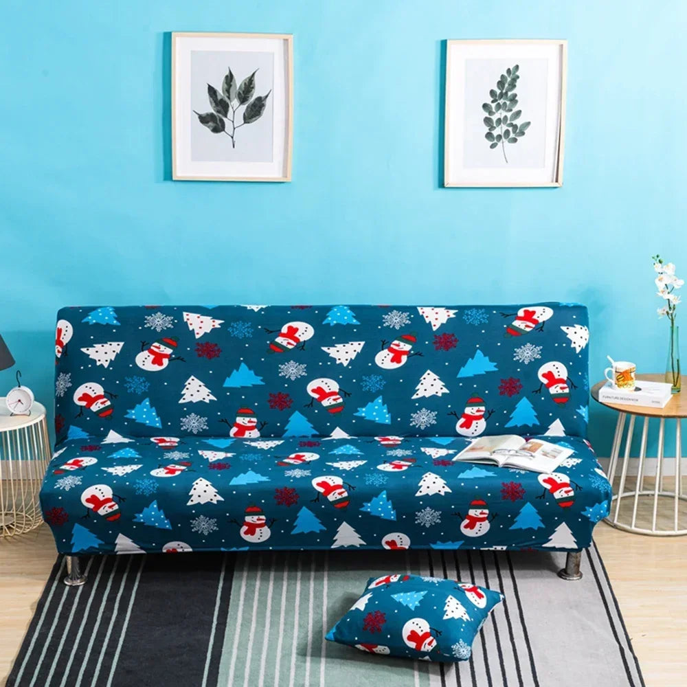 Afralia™ Bohemian Mandala Futon Sofa Cover - No Armrest Couch Slipcover