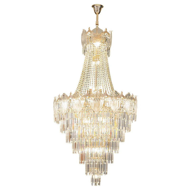 Afralia™ Elegant Crystal Duplex Chandelier for Livingroom, Hotel, and Villa