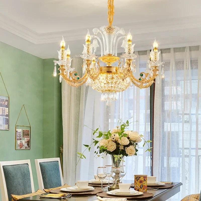 Afralia™ Crystal Pendent Chandelier for Luxury Living Spaces