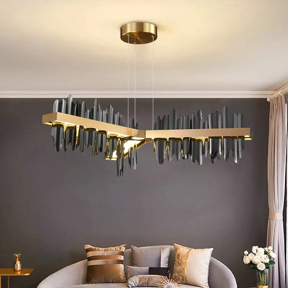 Afralia™ Modern Circle Pendant Chandelier Luxury Home Decor LED Dimmable Light Fixtures