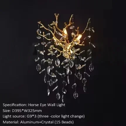 Afralia™ Black Branch Crystal Chandelier - Modern Rectangular Pendant Light for Dining Room-Living Room-Kitchen