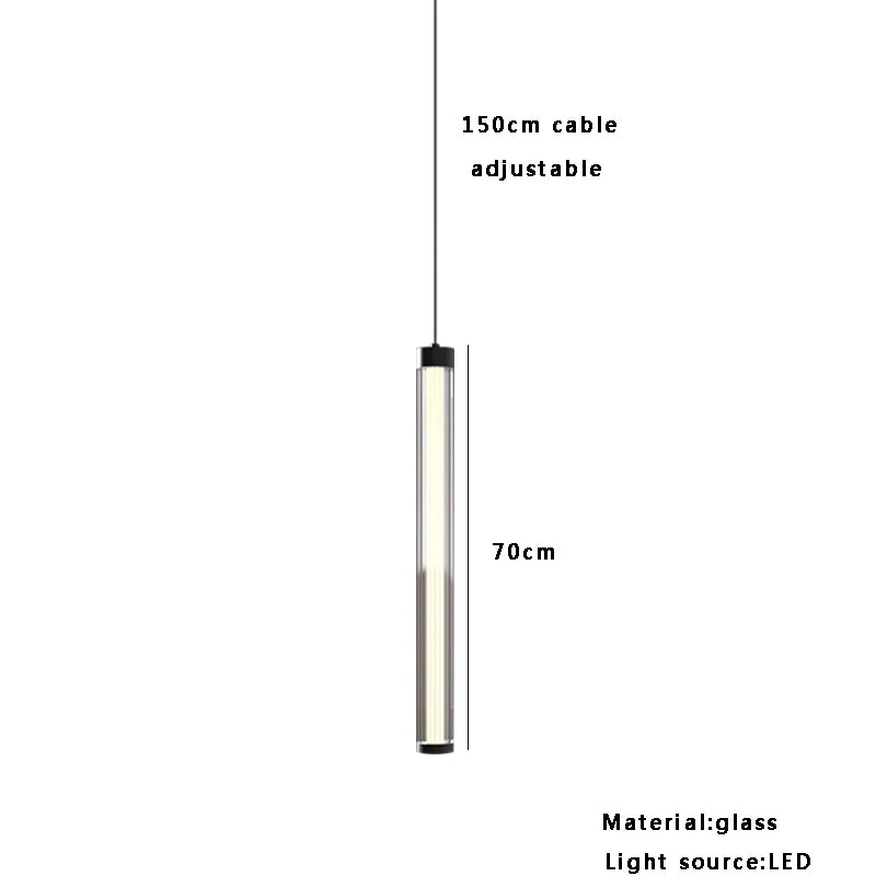 Afralia™ Glass Tube LED Ceiling Pendant Light - Minimalist Nordic Design