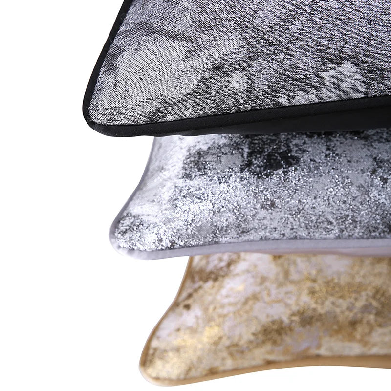 Afralia™ Luxury High End Pillow Cover for Sofa Decor, Gold Silver Decorative Cushion Cover