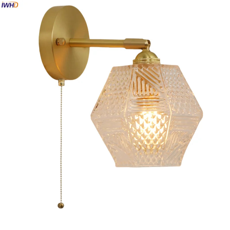 Afralia™ Octagonal Glass LED Wall Lamp - Bedroom Living Room Decor Stair Bathroom Mirror Light