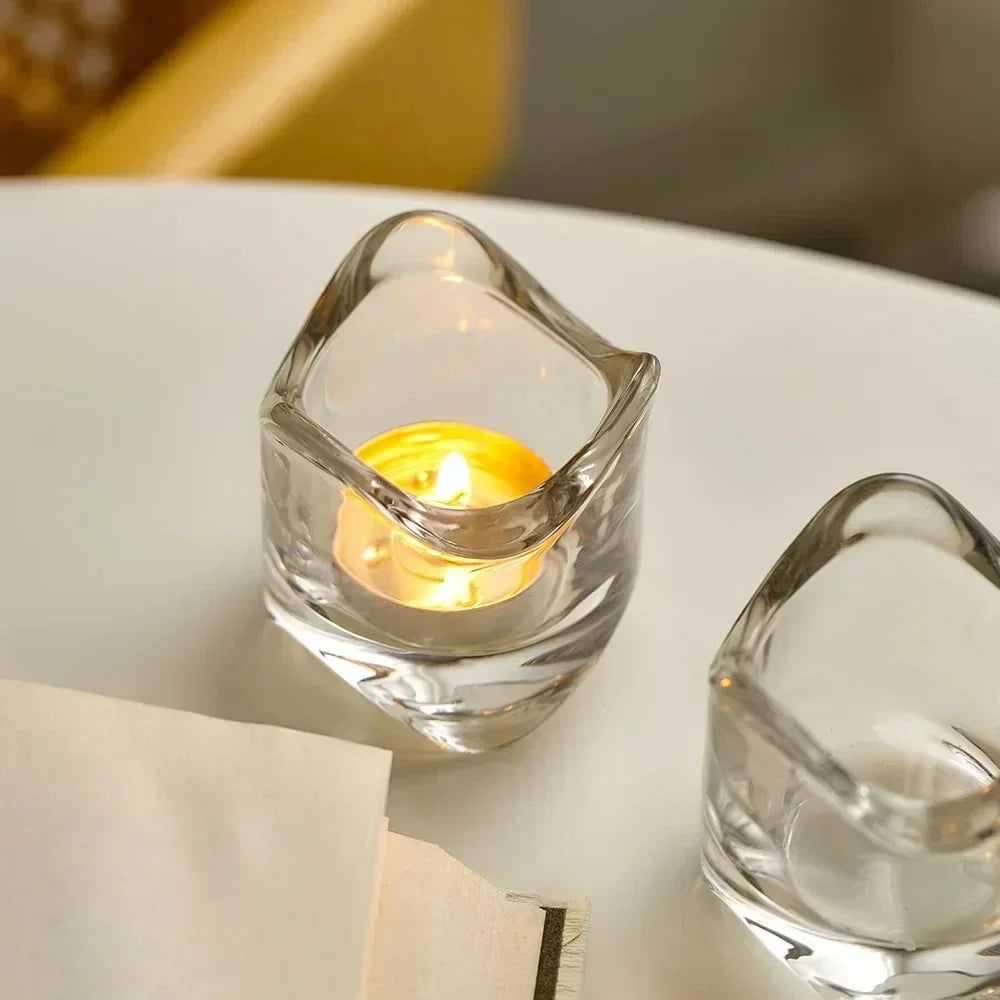 Afralia™ Glass Candlestick: Elegant Table Decoration for Romantic Ambiance