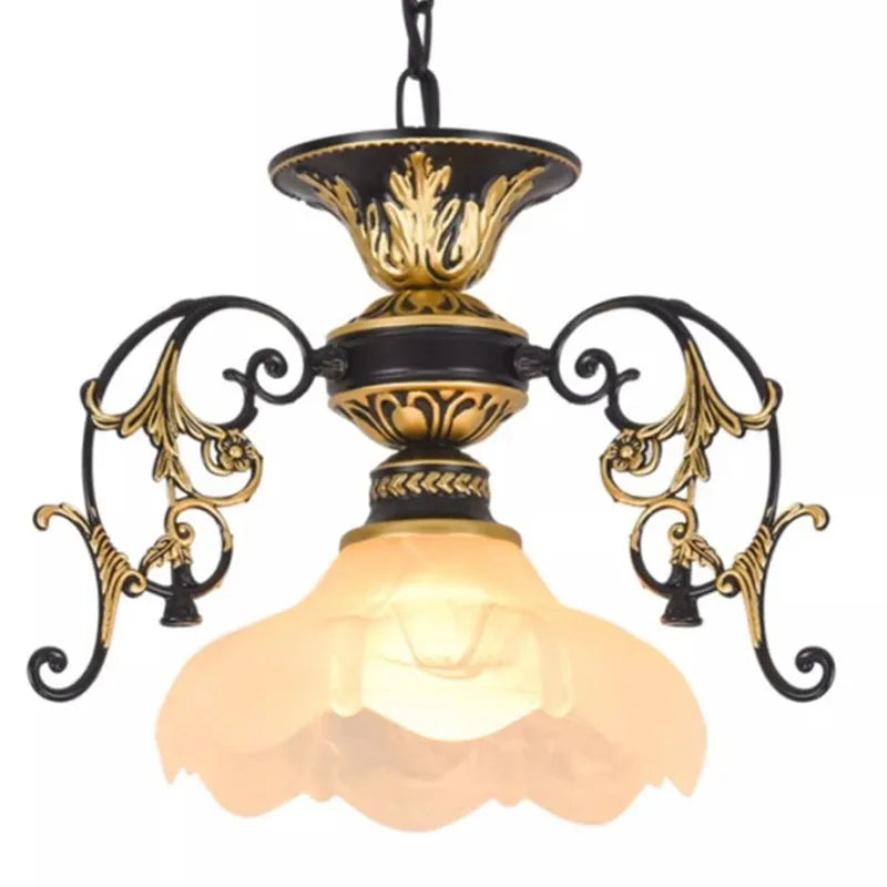 Afralia™ Industrial Loft Chandelier with Glass Lampshade Lighting Fixture