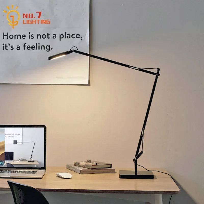 Afralia™ Modern Industrial Swing Arm Floor Lamp with Dimming Touch Switch
