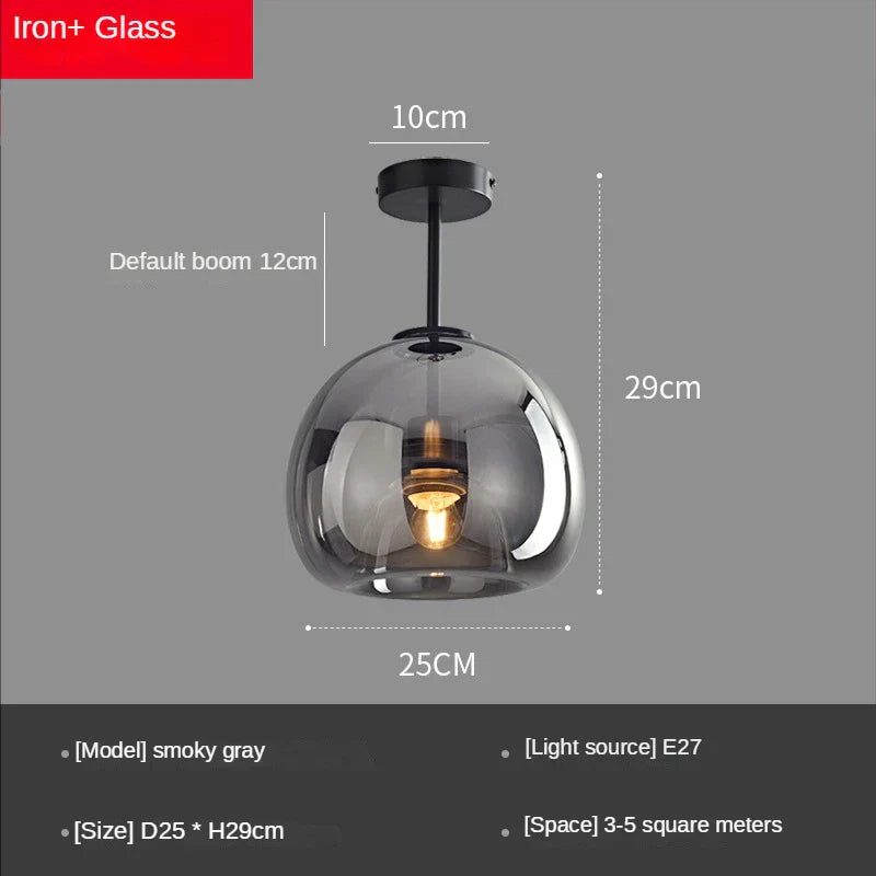 Afralia™ Glass Ball LED Ceiling Light: Modern Nordic Living Room Hallway Kitchen Interior Lamp